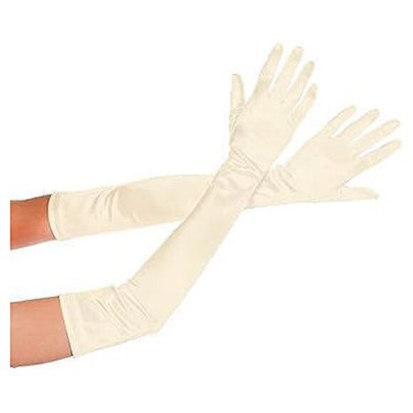 Long Opera Party Gloves for Women Cream White - Picture 4 of 7